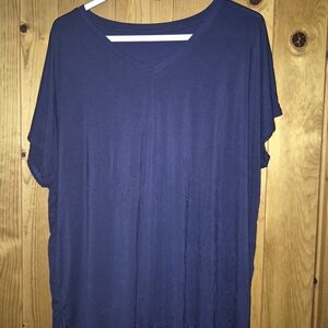 Navy Blue V-Neck Women's Top